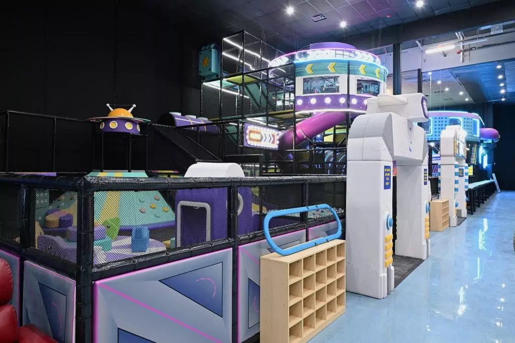 Colorful indoor play structure